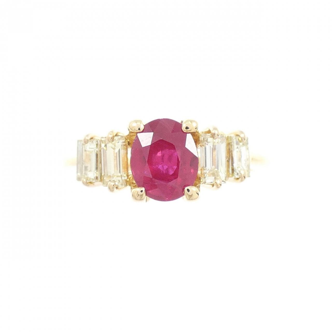 K18YG ルビー リング 0.92CT