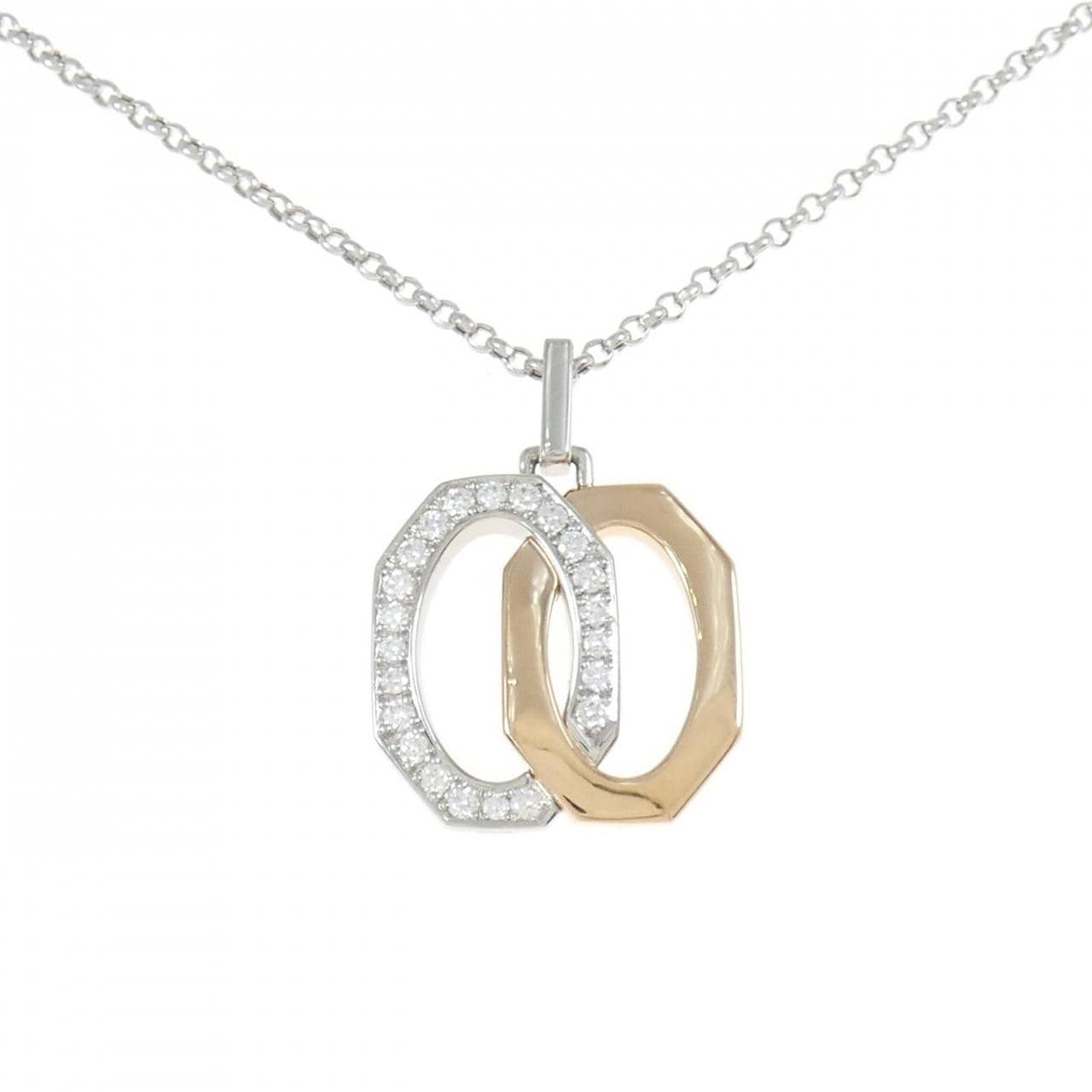 750PG/PT/K18WG Diamond Necklace 0.45CT