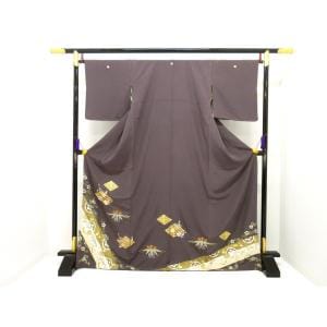 【未使用品】色留袖　刺繍加工　友禅金彩加工　蔦