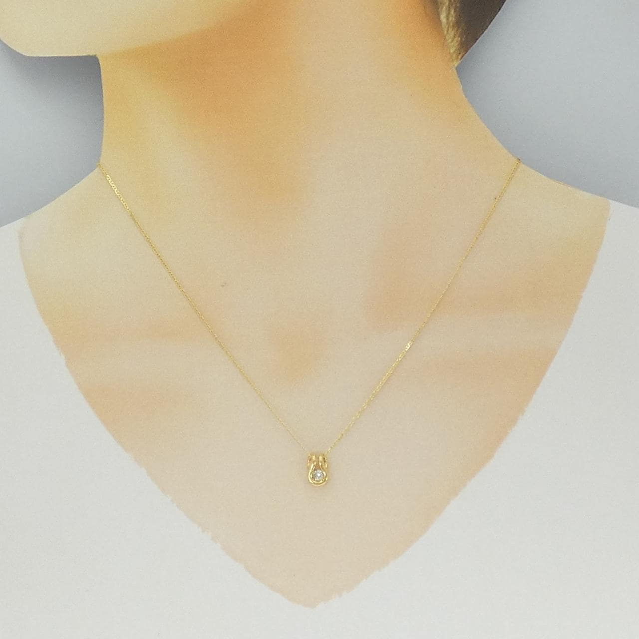K18YG ダイヤモンド ネックレス 0.13CT