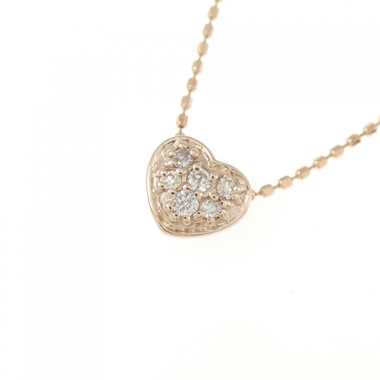 K10PG ハート ダイヤモンド ネックレス 0.06CT