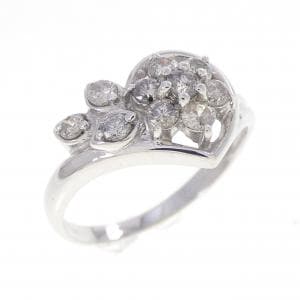 K18WGフラワー  ダイヤモンド リング 0.50CT