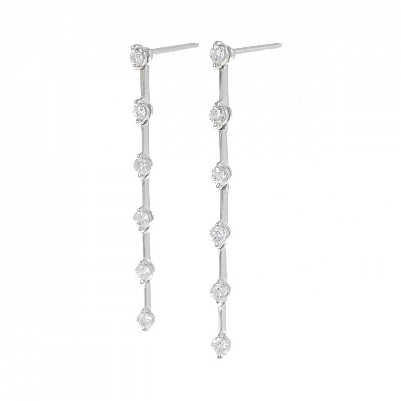LINE ダイヤモンド ピアス 0.55CT