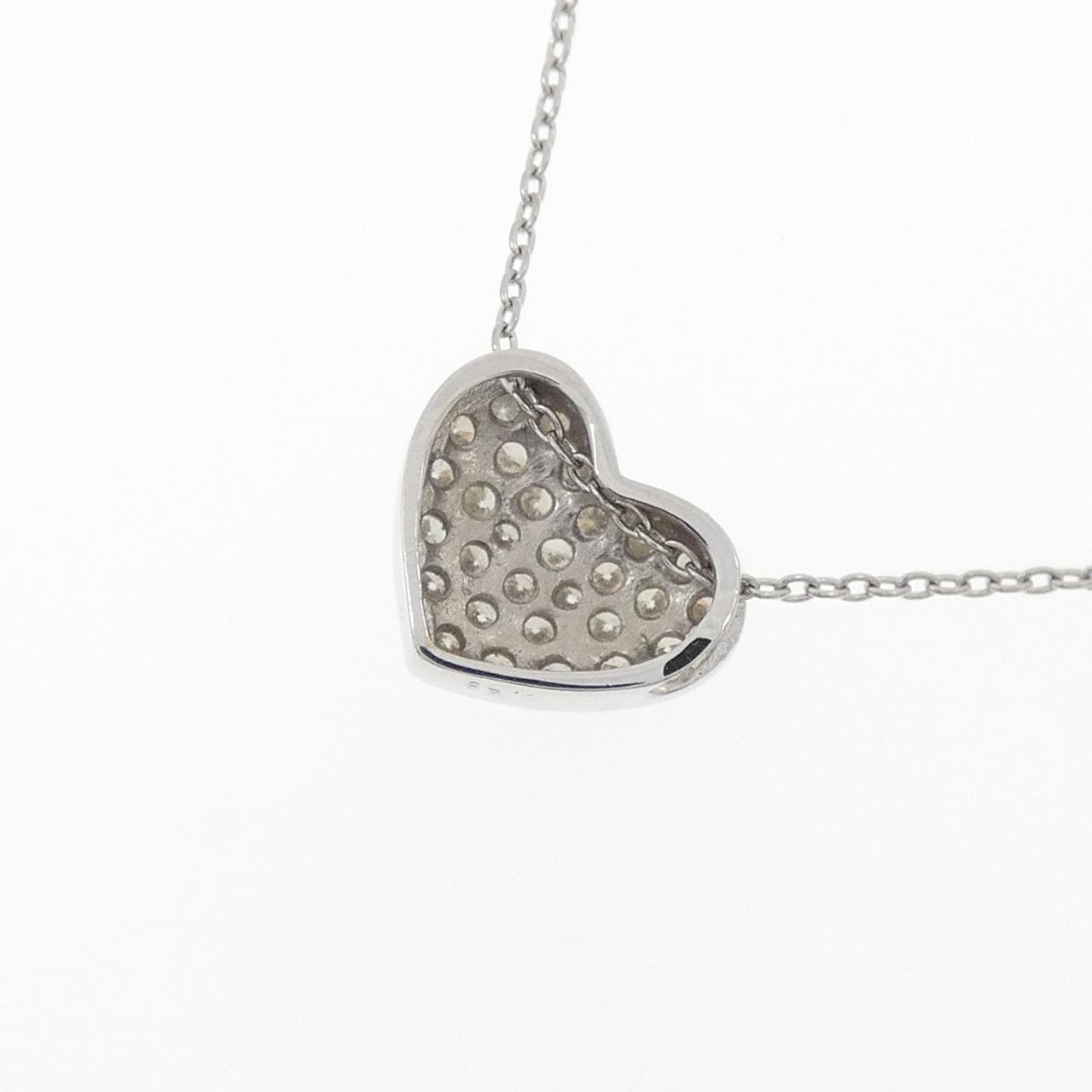 K18WG ハート ダイヤモンド ネックレス 0.28CT