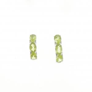 K18WG ペリドット ピアス