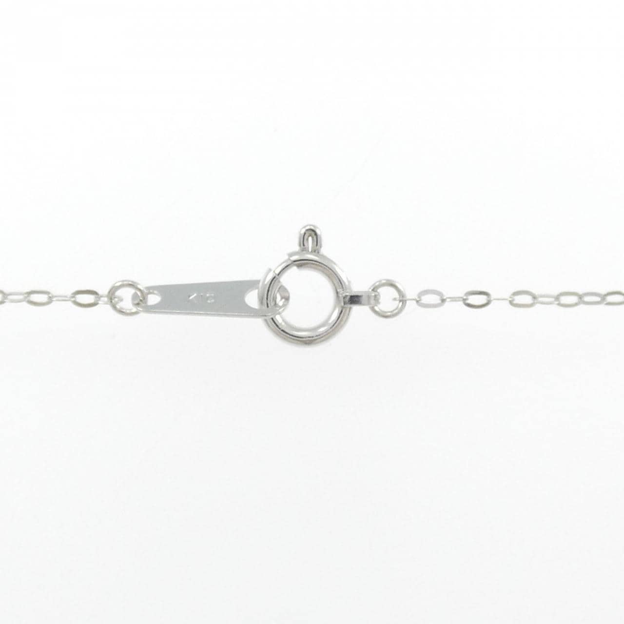 K10WG フラワー ダイヤモンド ネックレス 0.01CT