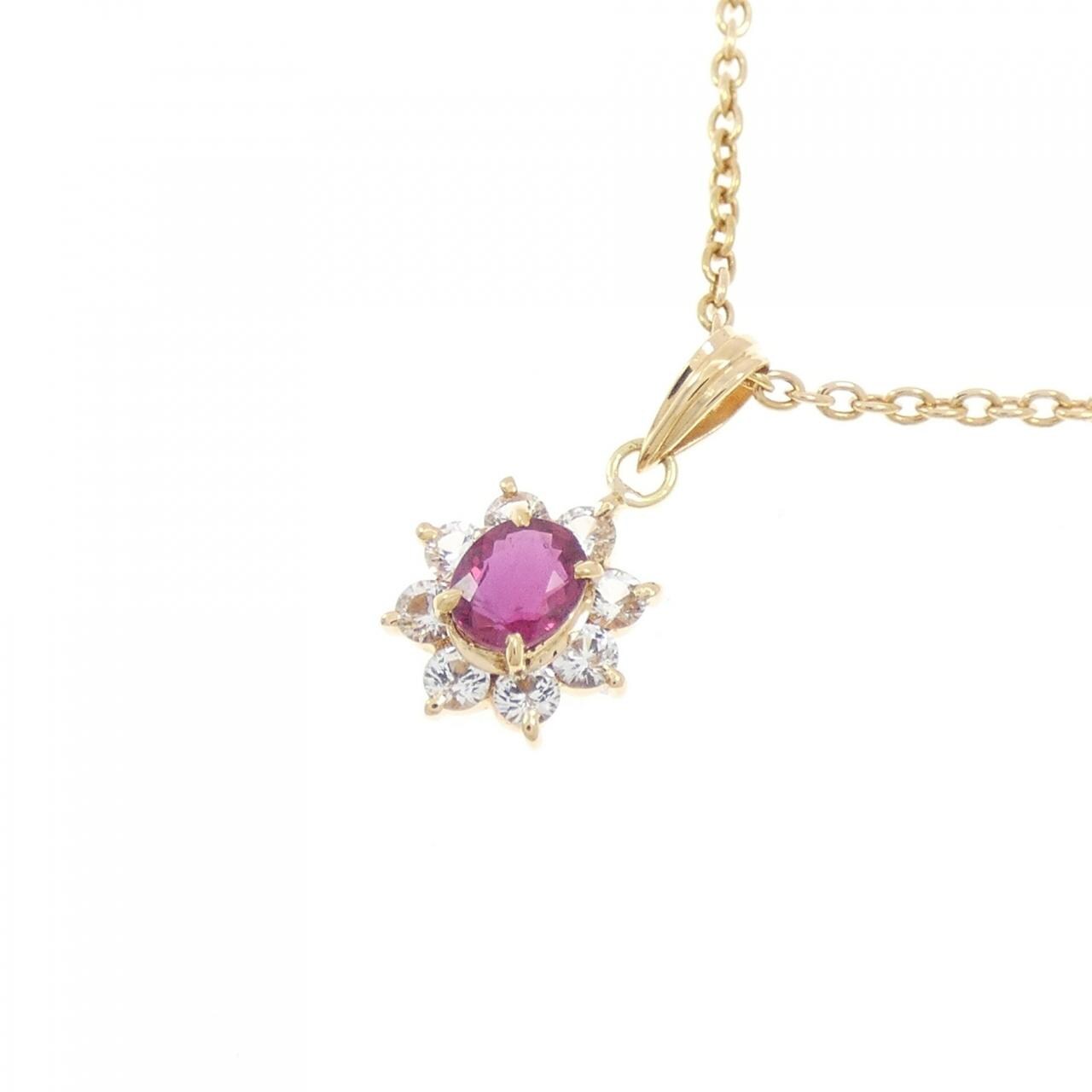 K18YG Ruby Necklace 0.33CT