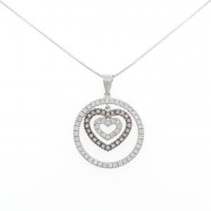 K18WG ハート ダイヤモンド ネックレス 0.60CT