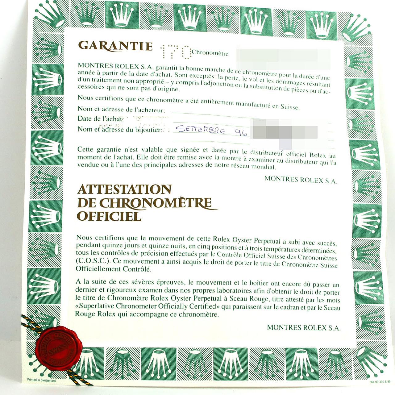 【ノーメンテナンス還元価格】ロレックス オイスターパーペチュアル 14238 YG 自動巻 W番