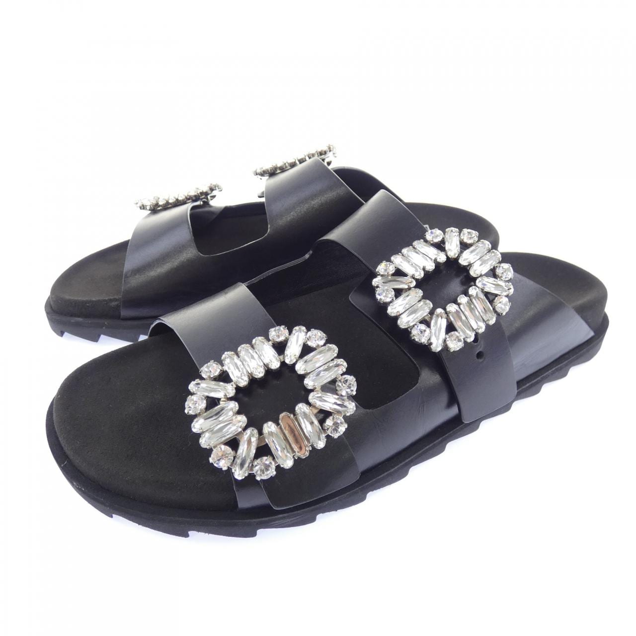 ロジェヴィヴィエ ROGER VIVIER ストラスバックル スライディーヴィヴ サンダル