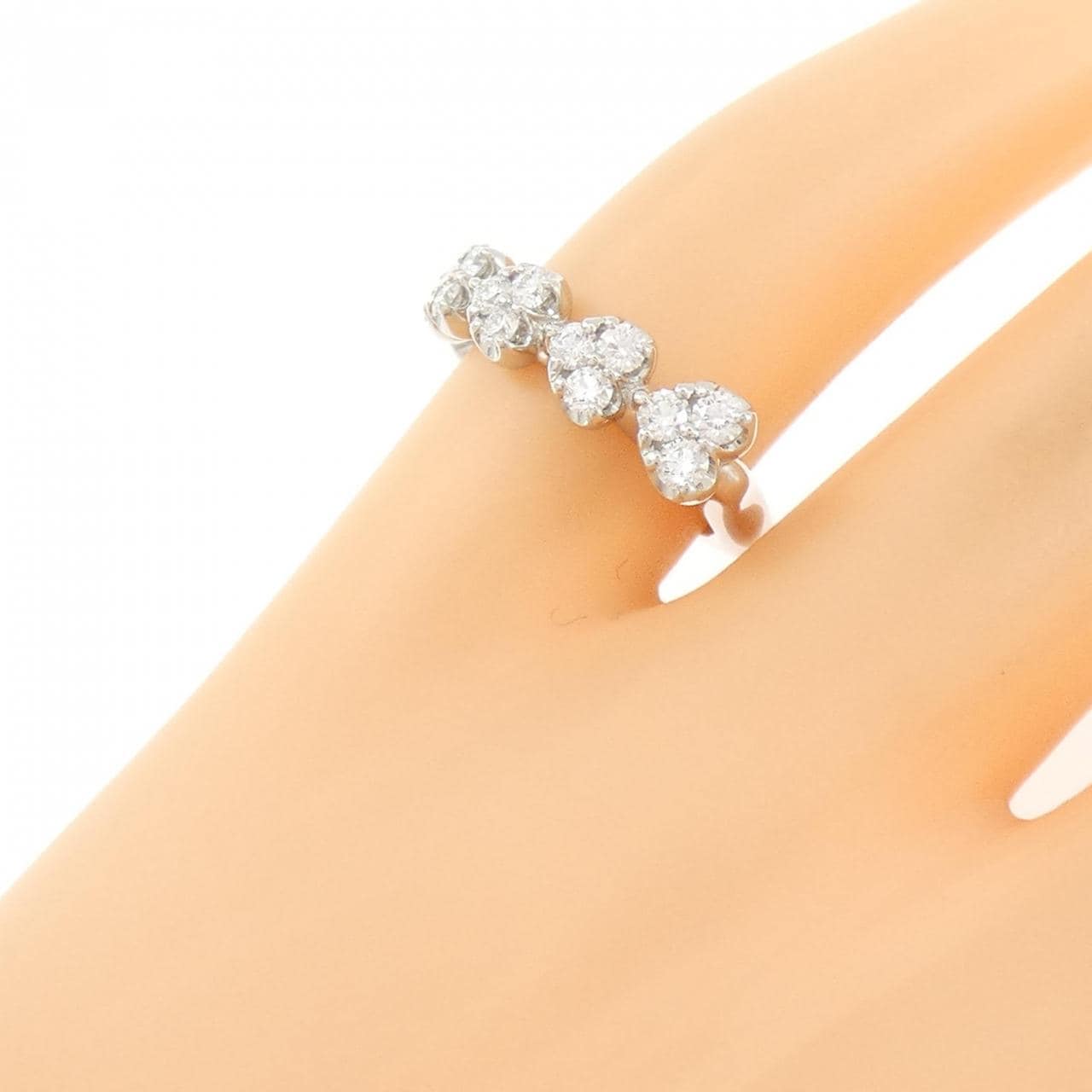 PT900 ハート ダイヤモンド ピンキーリング 0.53CT