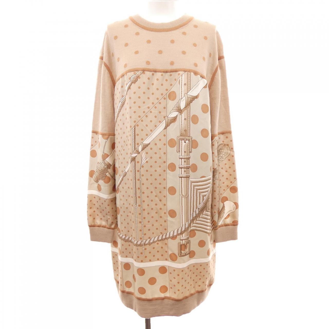 エルメス HERMES CLIL-CLAC A POIS *17-7754 ツイルレーヌ ワンピース