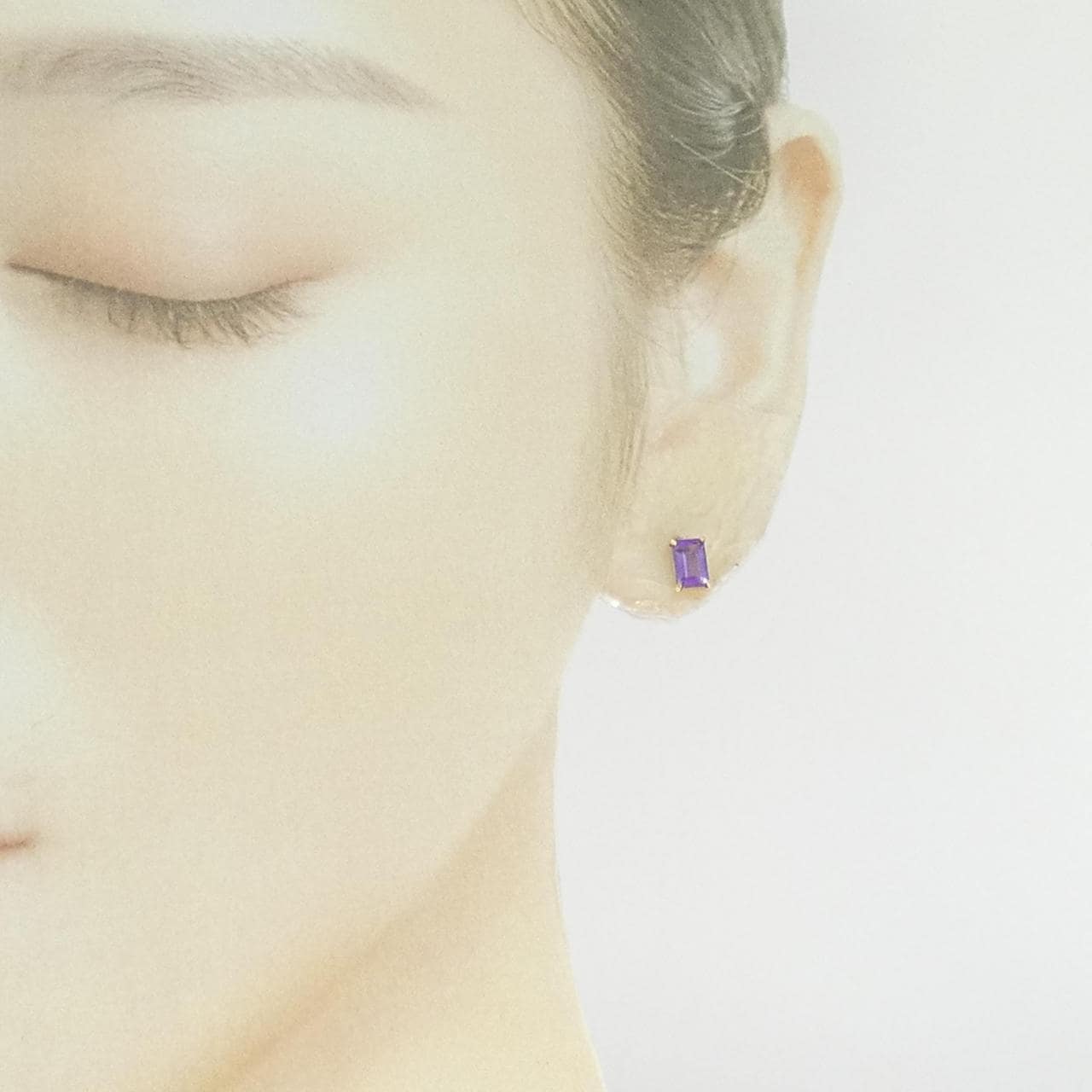 K18YG アメジスト ピアス 0.80CT