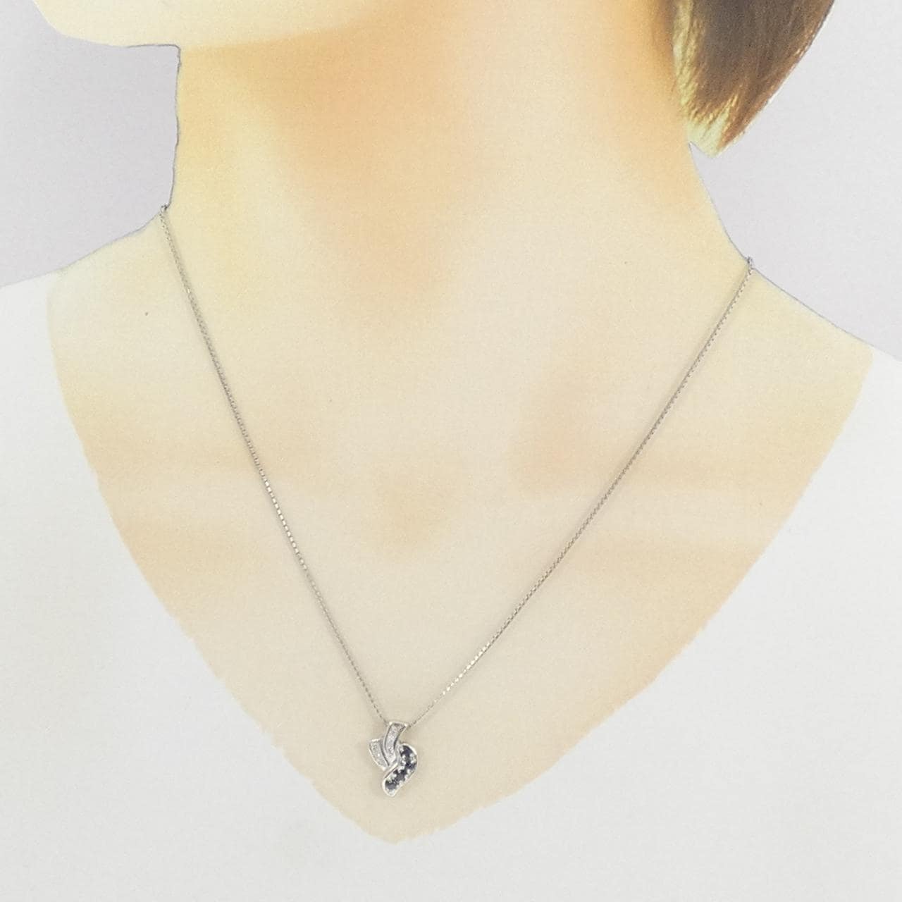 PT850 サファイヤ ネックレス 0.25CT