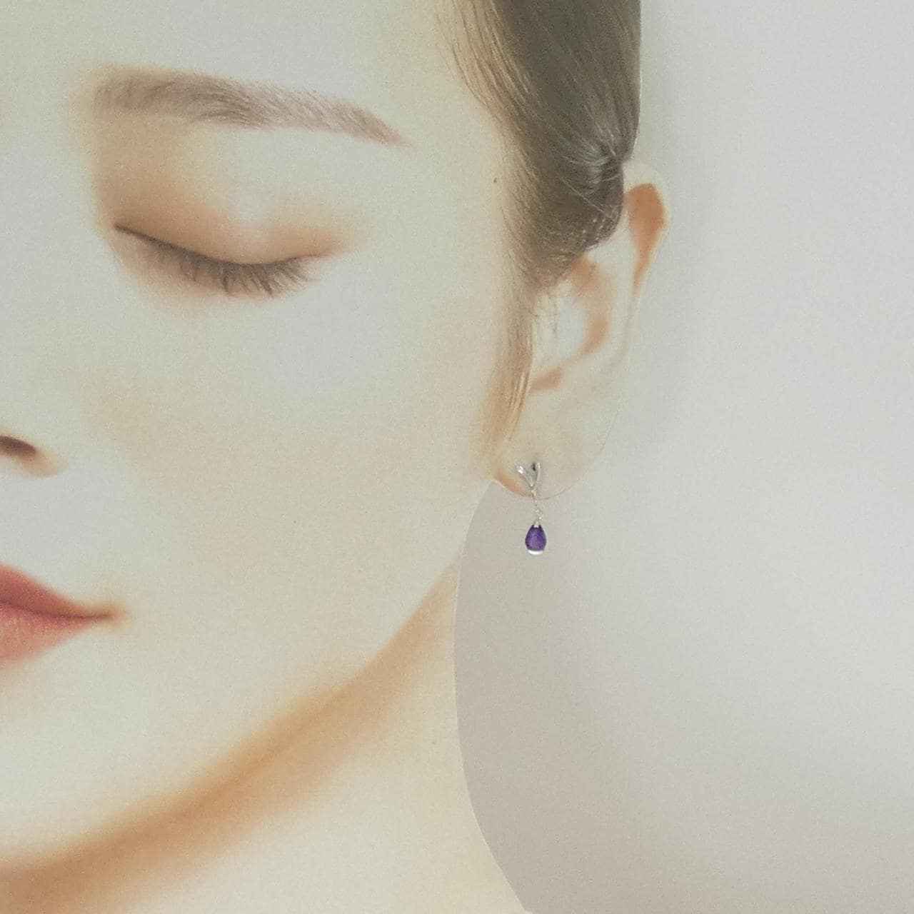 K14WG アメジスト ピアス