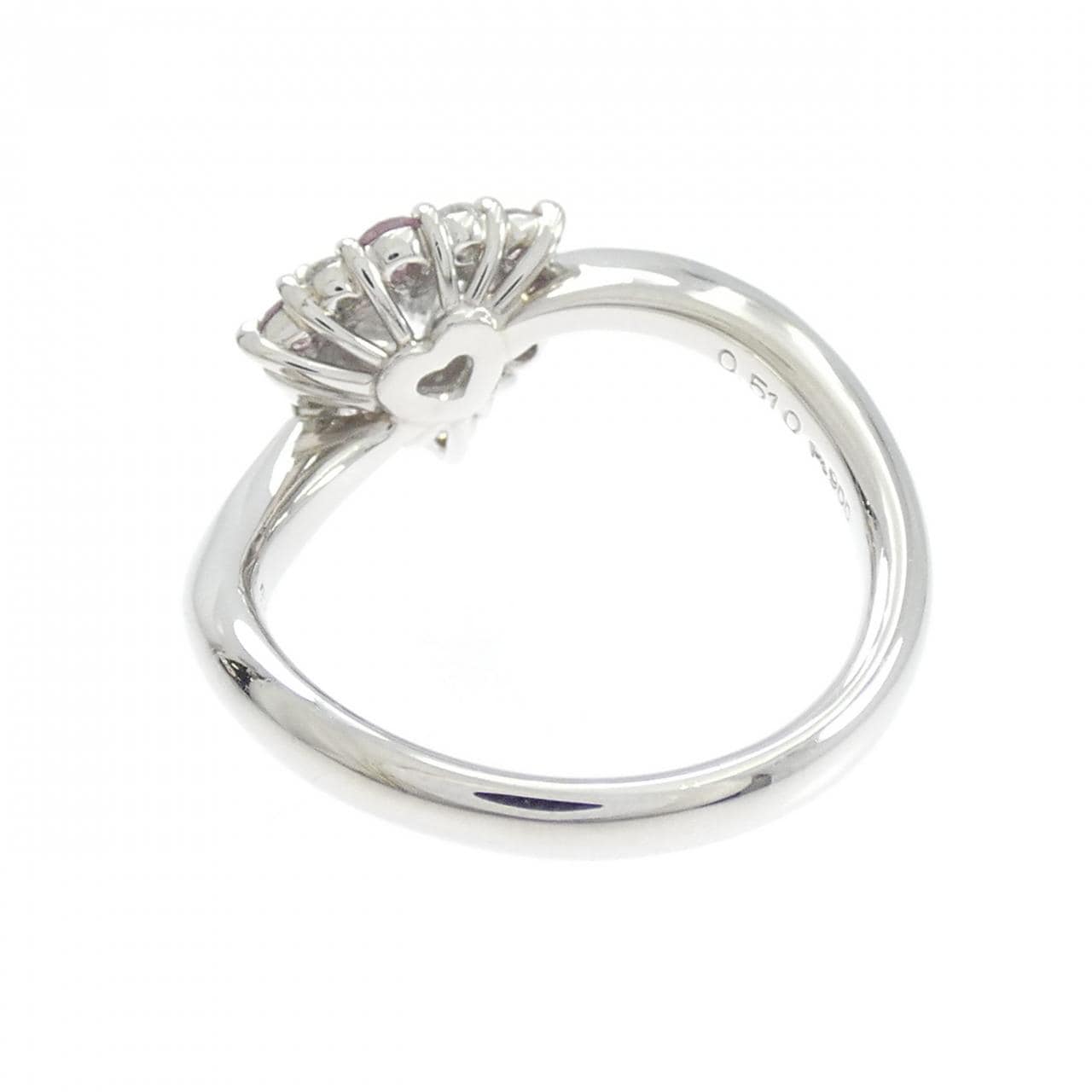 PT900 ダイヤモンド リング 0.510CT D SI1 ハートシェイプ