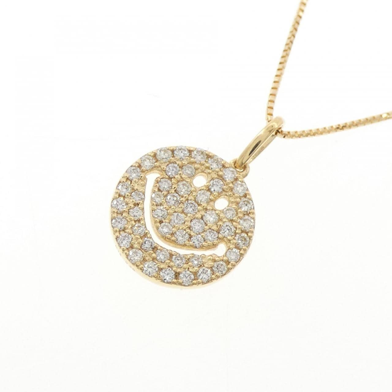K18YG スマイル ダイヤモンド ネックレス 0.20CT