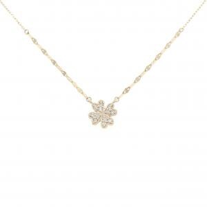 K10YG クローバー ダイヤモンド ネックレス 0.06CT