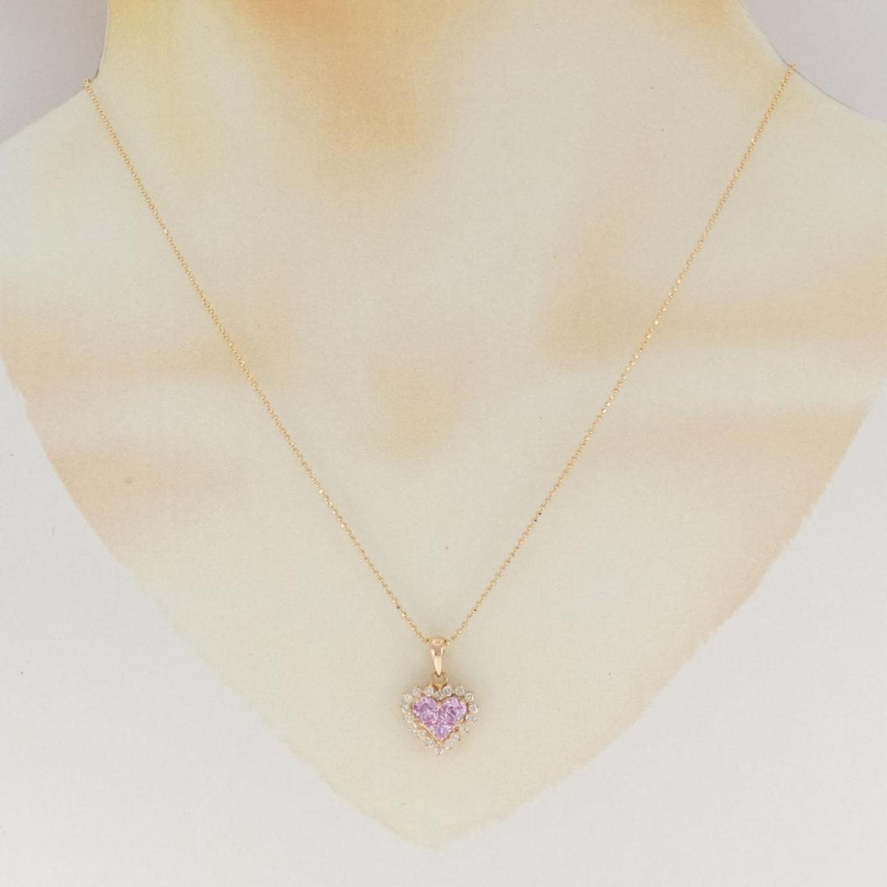K18PG ハート サファイヤ ネックレス 0.73CT