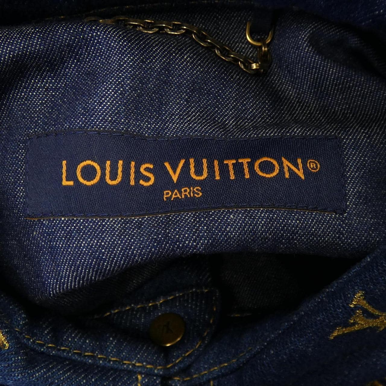 ルイヴィトン LOUIS VUITTON エンブロイダードシグネチャーショートスリーブデニムシャツ HQS90WJX1 S／Sシャツ