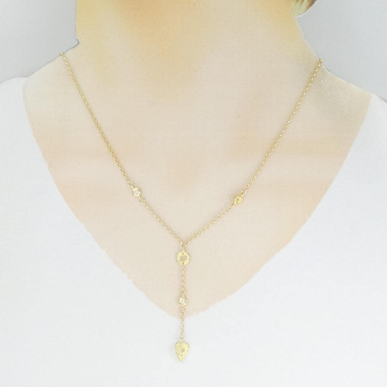 K18YG ダイヤモンド ネックレス 0.06CT