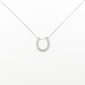 K18WG ホースシュー ダイヤモンド ネックレス 0.20CT