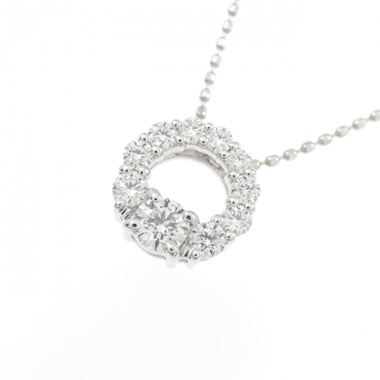 K18WG ダイヤモンド ネックレス 0.134CT