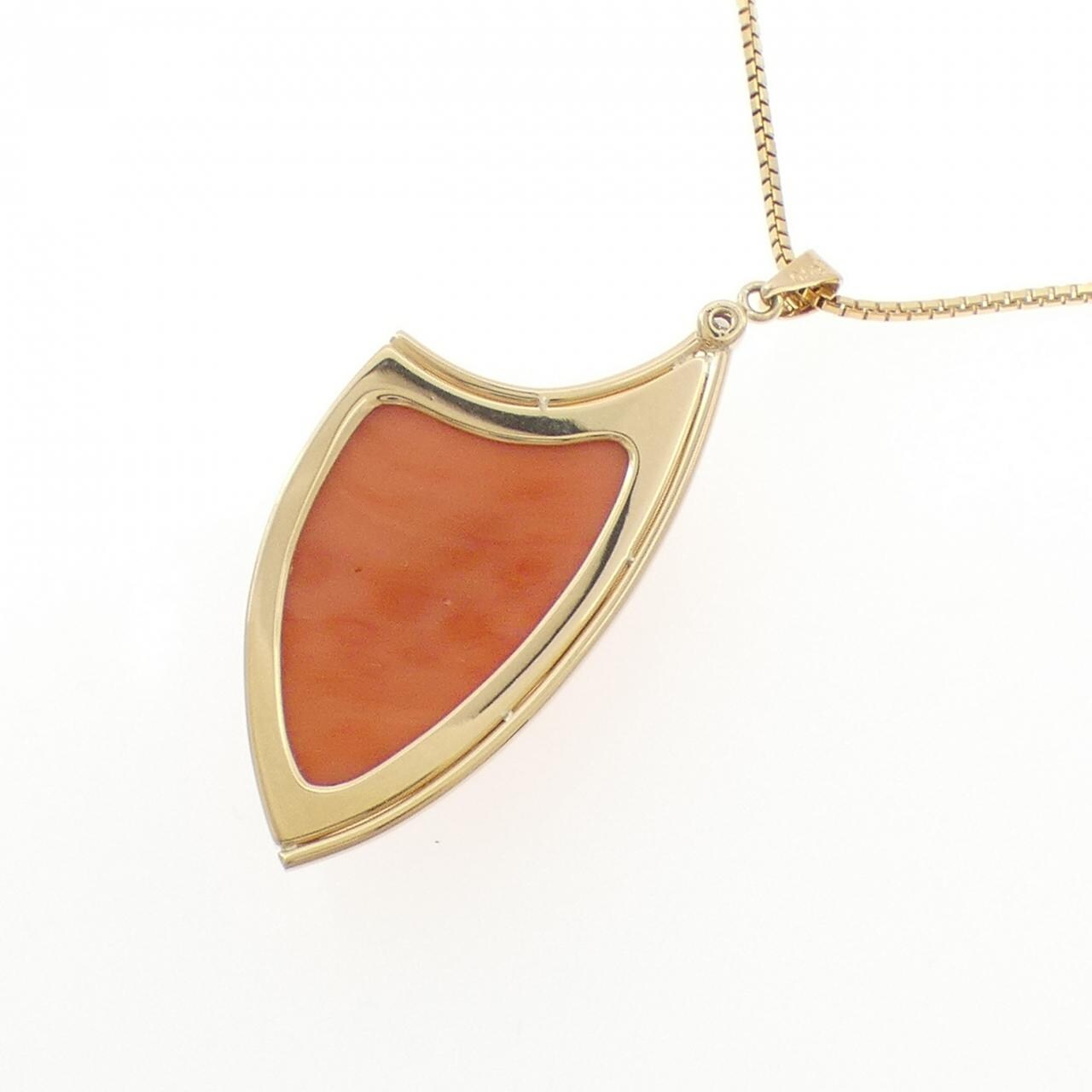 K18YG サンゴ ネックレス