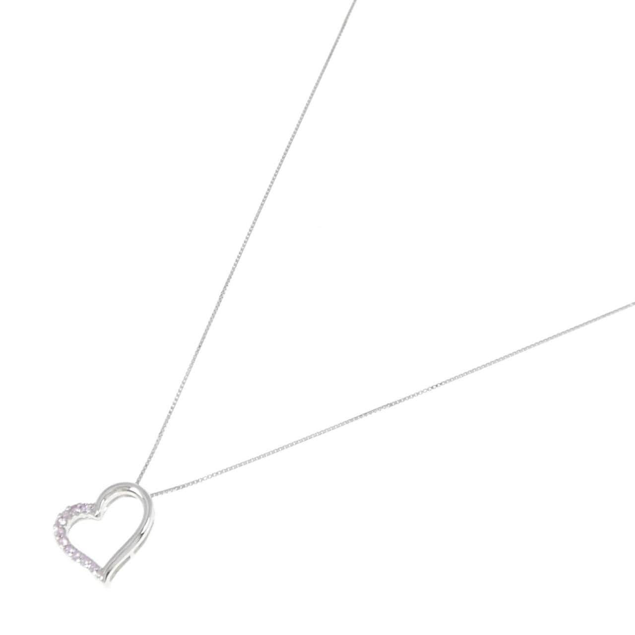 K14WG/K18WG Heart Sapphire Necklace