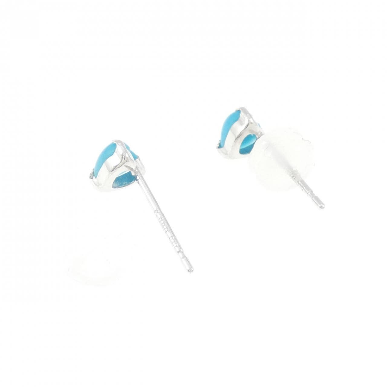 【新品】PT900 ハート ターコイズ ピアス 0.26CT