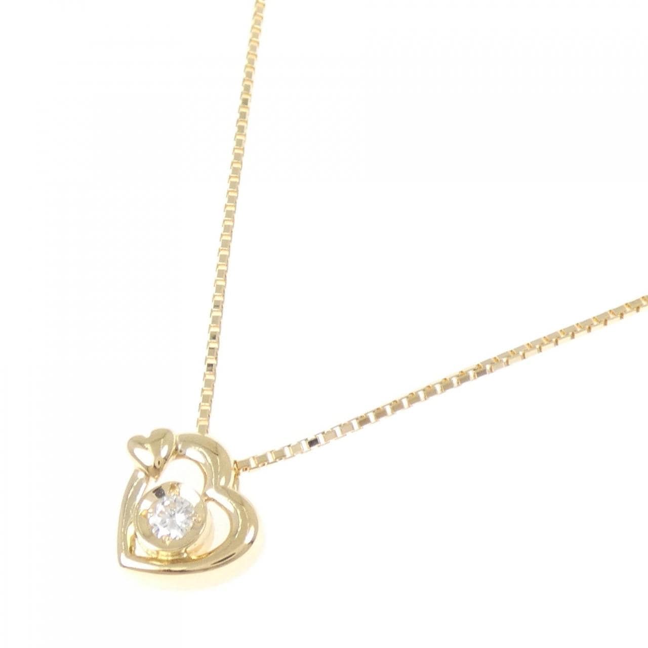 K18YG ハート ダイヤモンド ネックレス 0.10CT