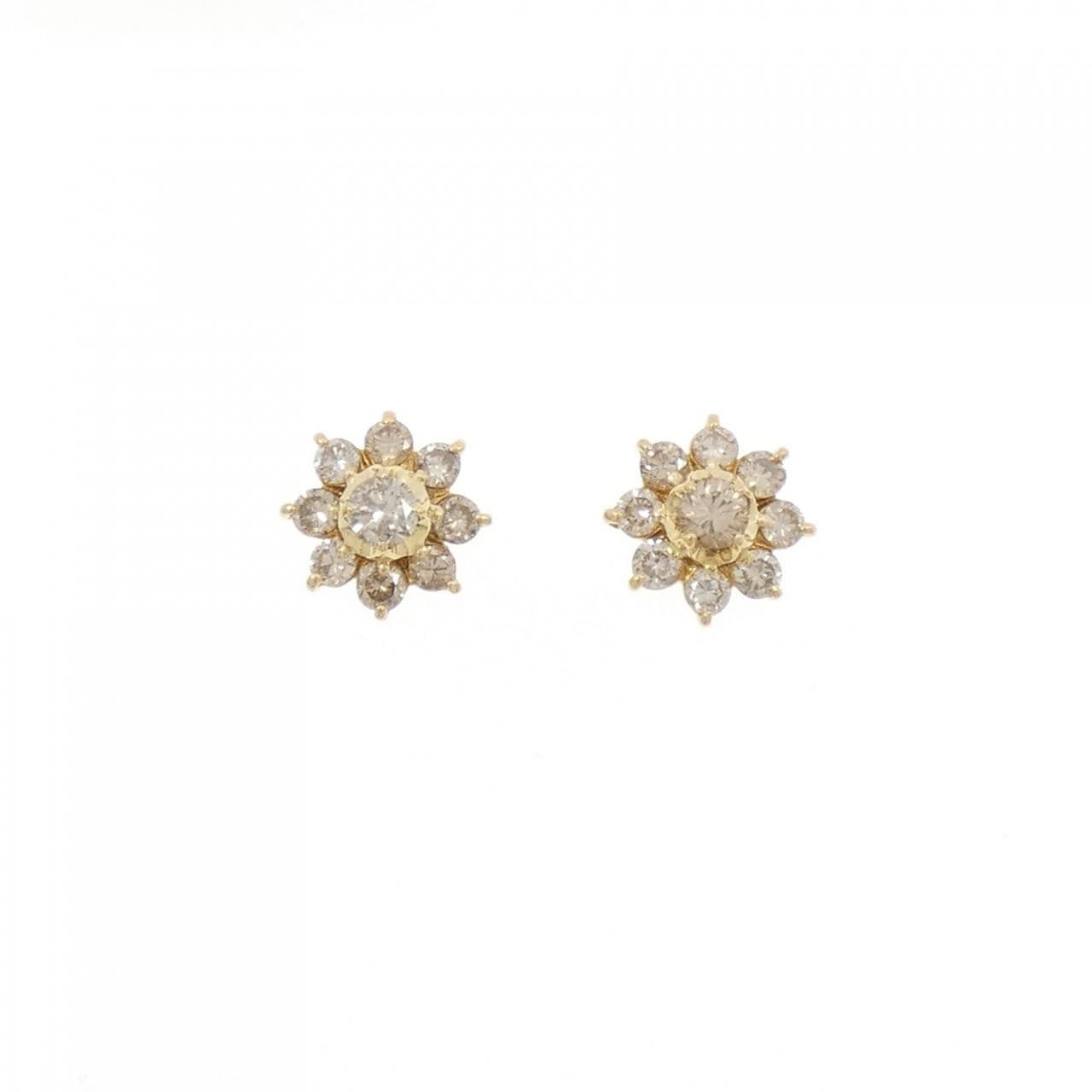 K18YG ダイヤモンド ピアス 1.00CT