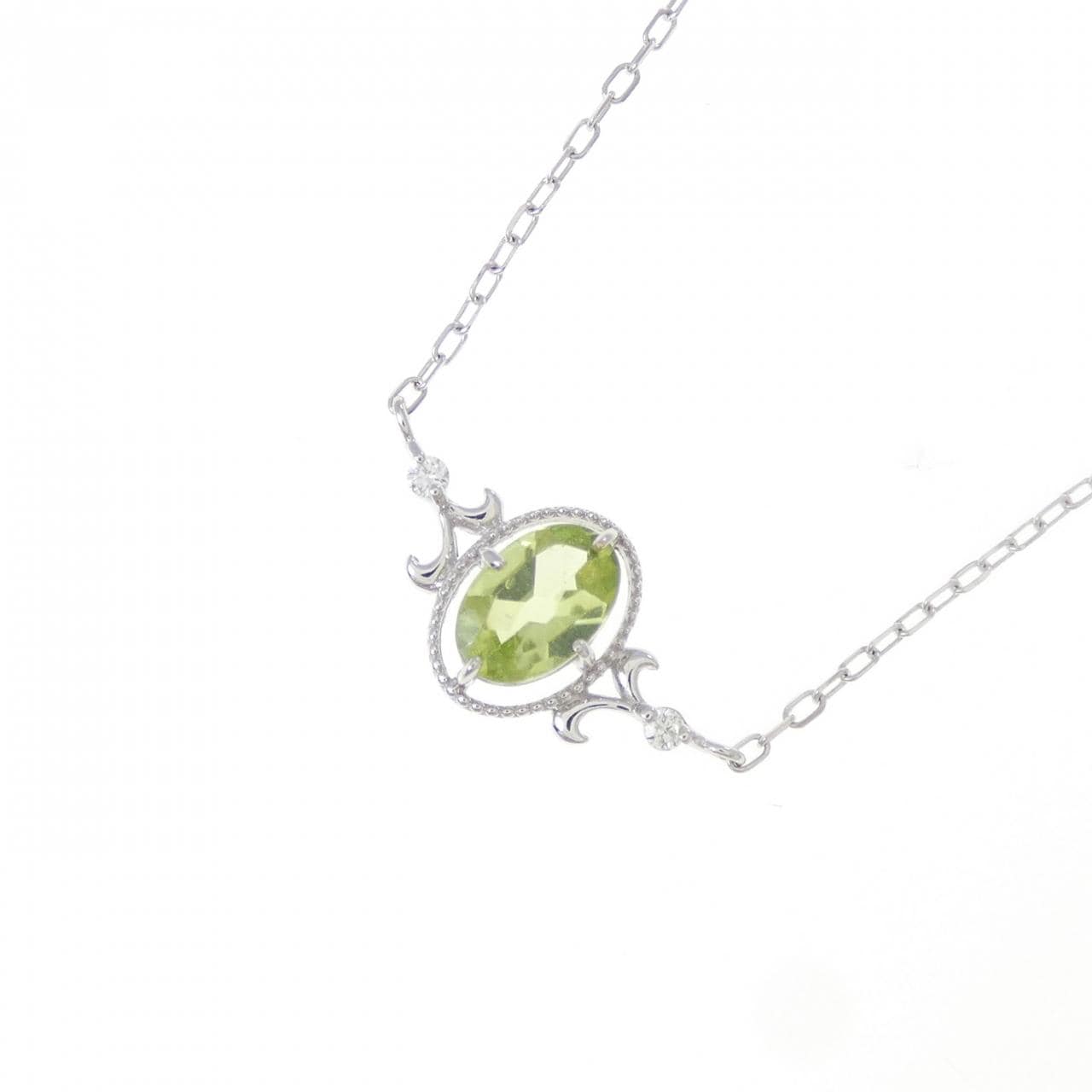 K18WG ペリドット ネックレス