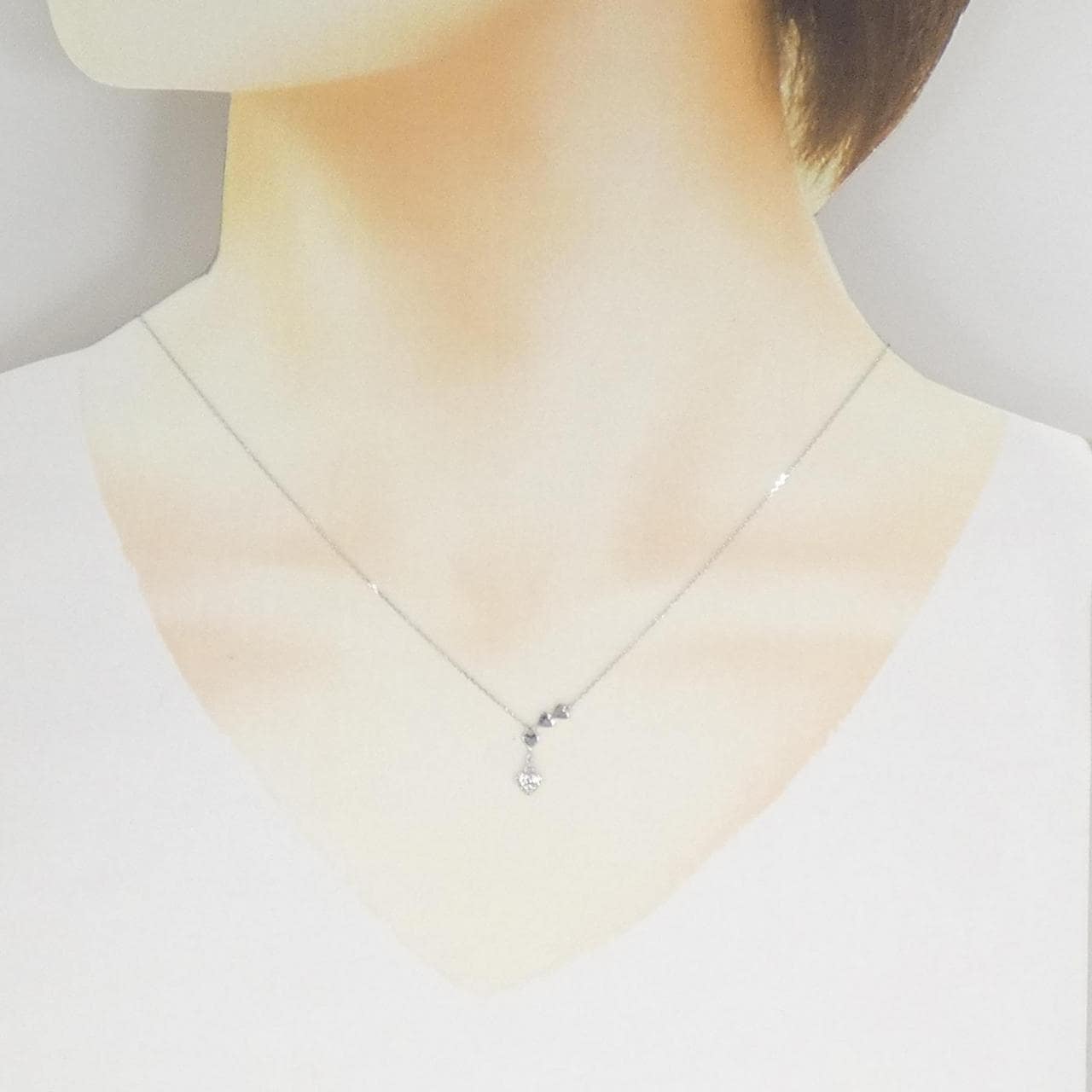 スタージュエリー ハート ダイヤモンド ネックレス 0.04CT