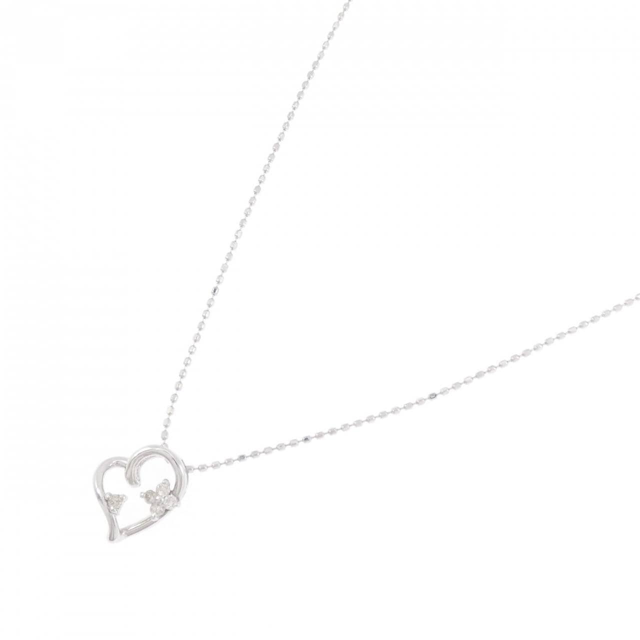 K18WG ハート ダイヤモンド ネックレス 0.05CT