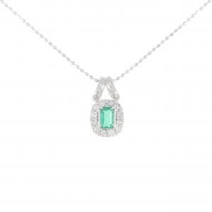 K18WG Emerald Necklace 0.28CT