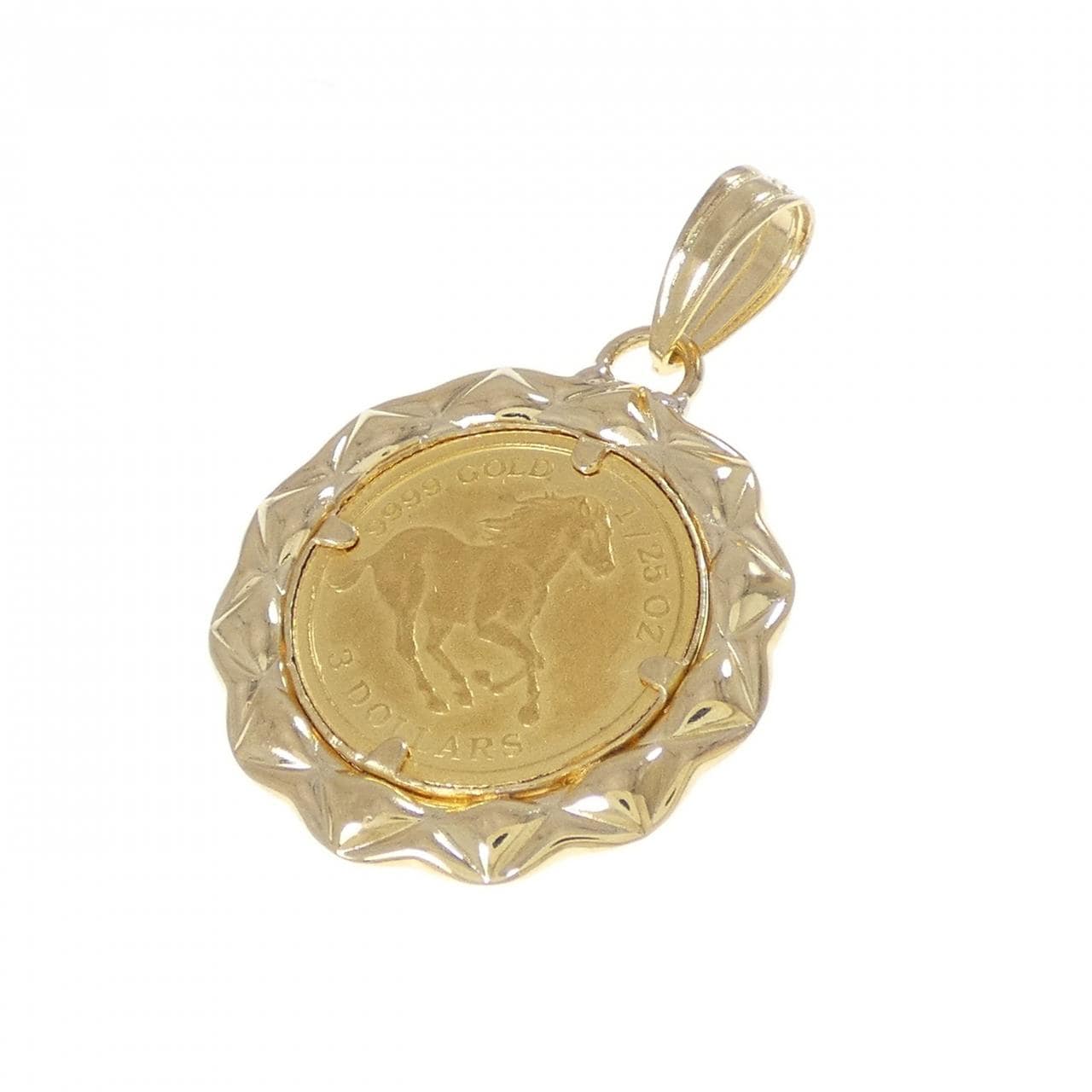 K18YG(枠) コイン ペンダント