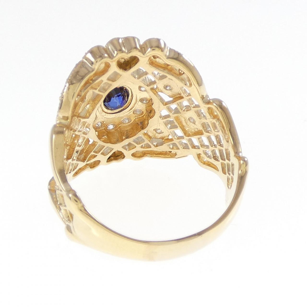 K18YG サファイヤ リング 0.45CT