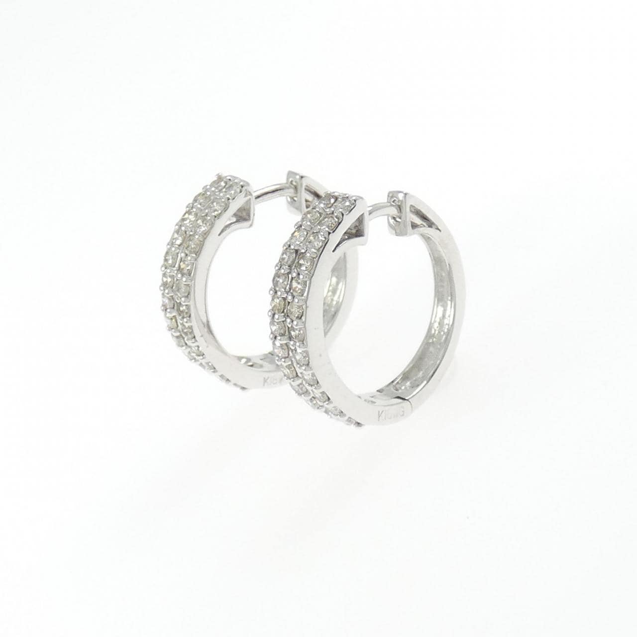 K18WG ダイヤモンド フープ ピアス  0.50CT