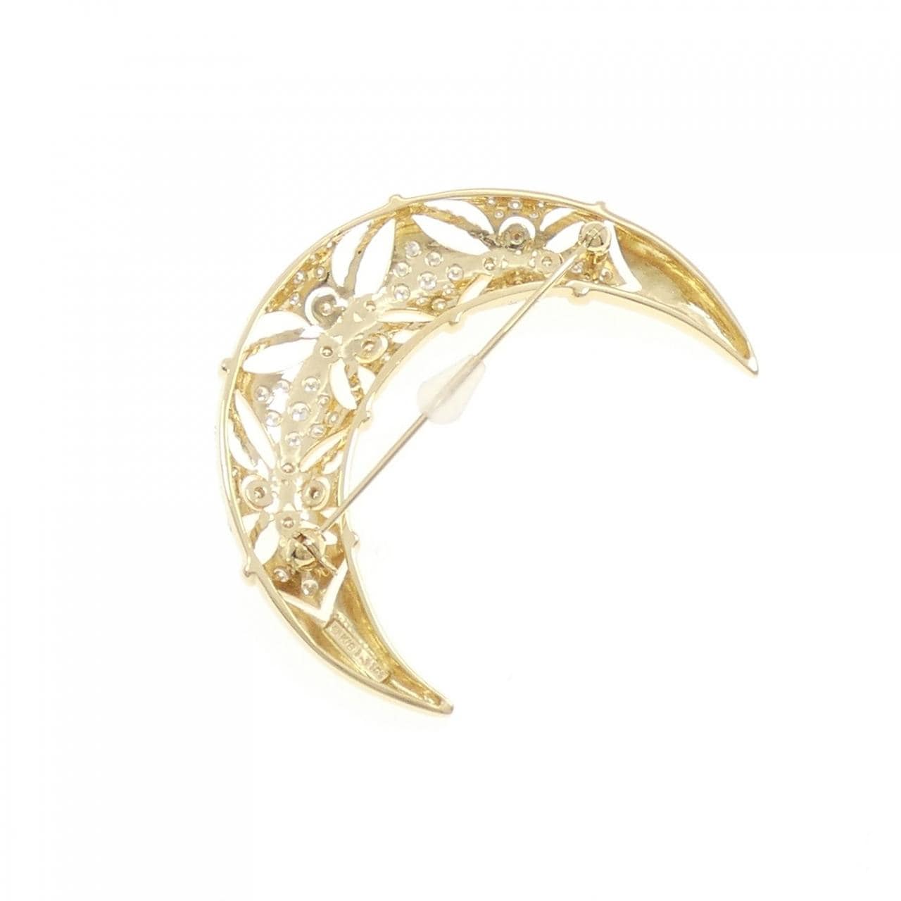 ミキモト ムーン ダイヤモンド ブローチ 1.31CT