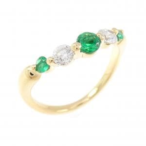 K18YG エメラルド リング 0.24CT