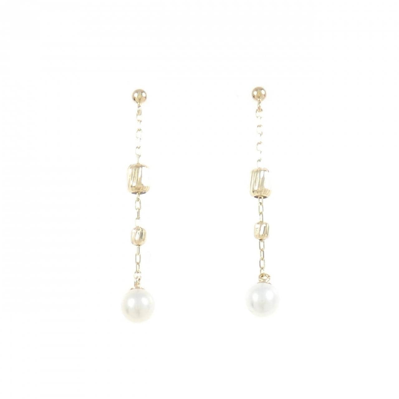 [BRAND NEW] K10YG freshwater pearl earrings 3.9mm