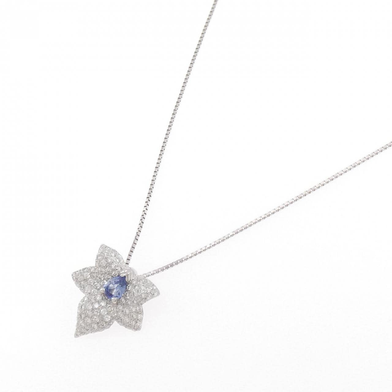 750WG サファイヤ ネックレス 0.33CT