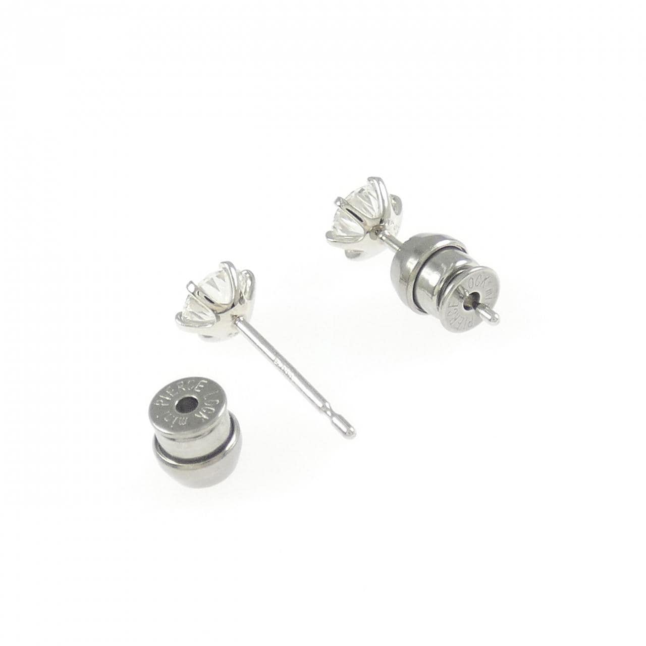 【リメイク】PT900/ST ダイヤモンド ピアス 0.340CT 0.343CT D-E SI2 EX H&C