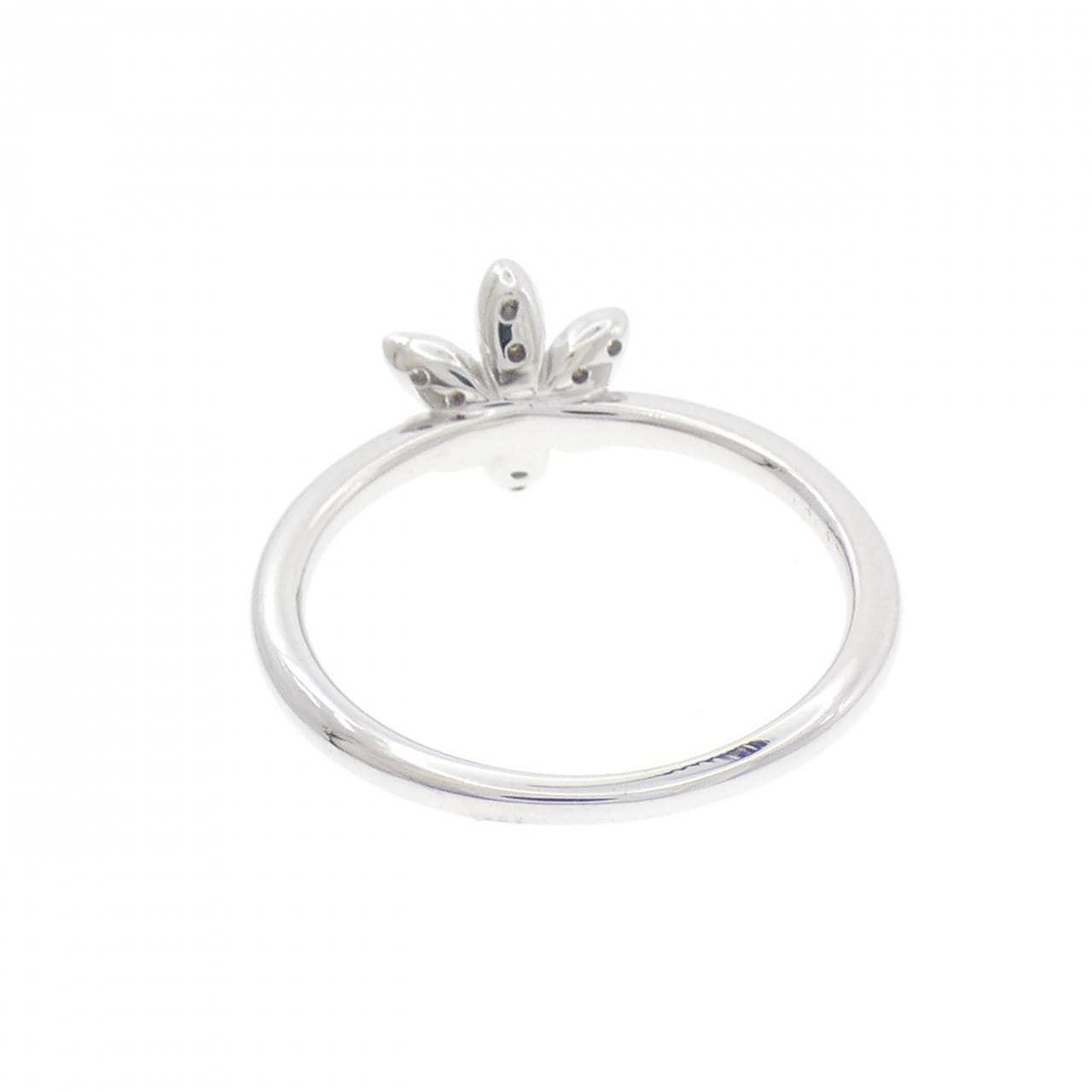 K18WG フラワー ダイヤモンド リング 0.07CT