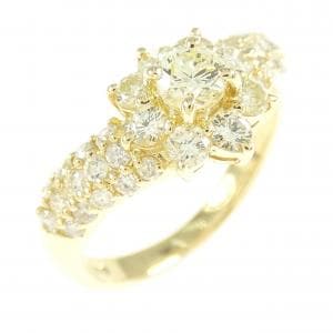 K18YG フラワー ダイヤモンド リング 1.00CT