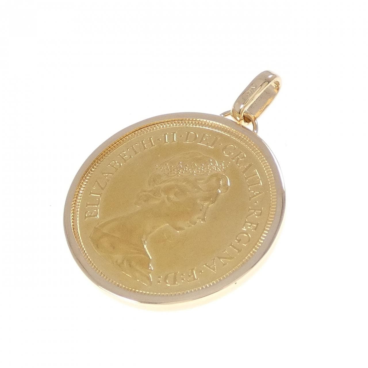 K18YG(枠) コイン ペンダント