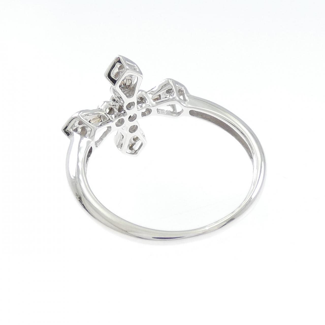 K18WG クロス ダイヤモンド リング