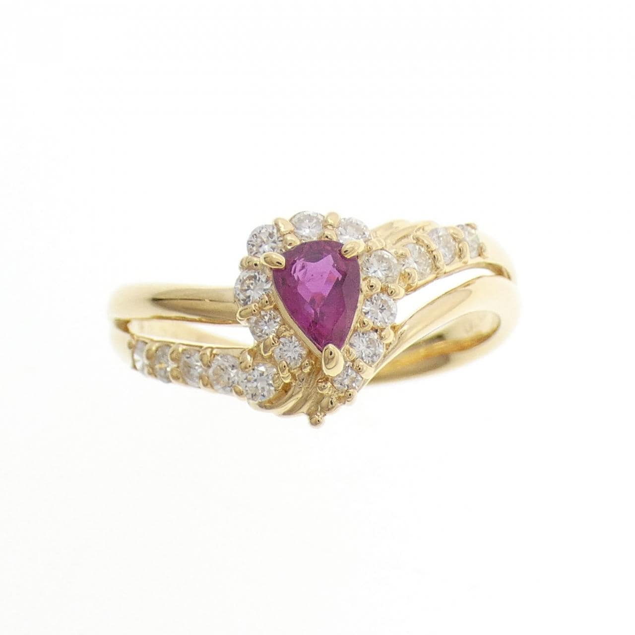 K18YG ルビー リング 0.36CT
