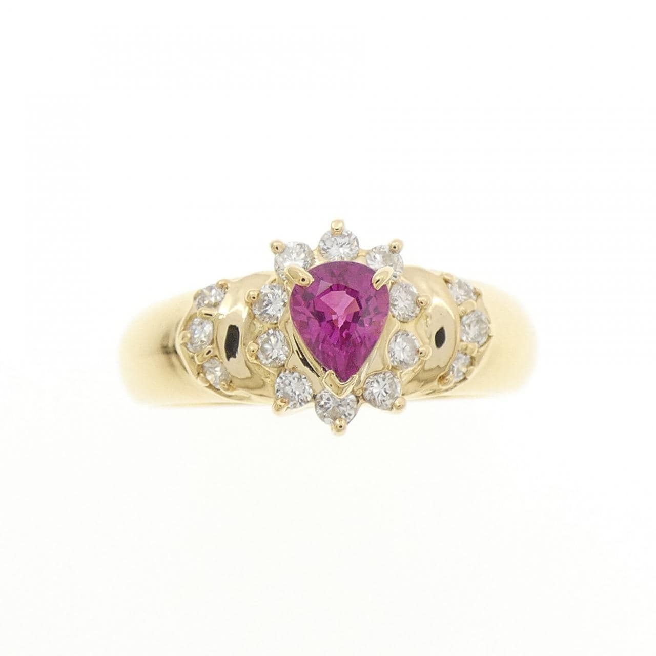 K18YG ルビー リング 0.37CT